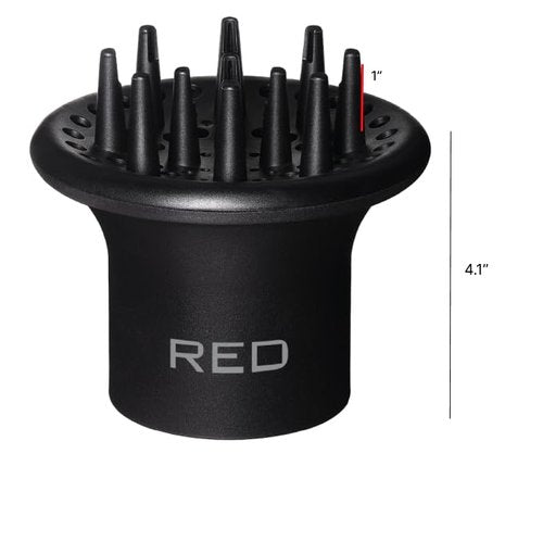 Red by Kiss Hair Dryer Diffuser - Heavy Duty Rubber Grip for Volume & Fast Drying | Compact Design