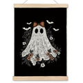 Gothic Witchy Halloween Lace Ghost Canvas Wall Art - 12x16, Linen Style Decor