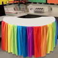 Oudain Rainbow Table Skirt for Teacher Desks - 165" x 30" Classroom Decor, Rectangular, Classic