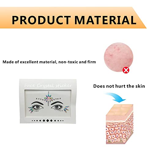 Sparkling Rhinestone Face Gems Stickers for Makeup & Party Decorations