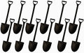Mini Shovel Shape Disposable Plastic Dessert Spoons Black 60 Pack - Cute Party Utensils