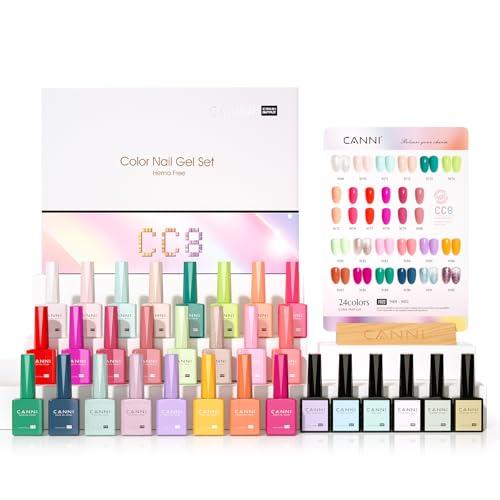 CANNI CC8 30-Piece Hema-Free Spring & Summer Gel Nail Polish Set - Pastel & Bright Variation
