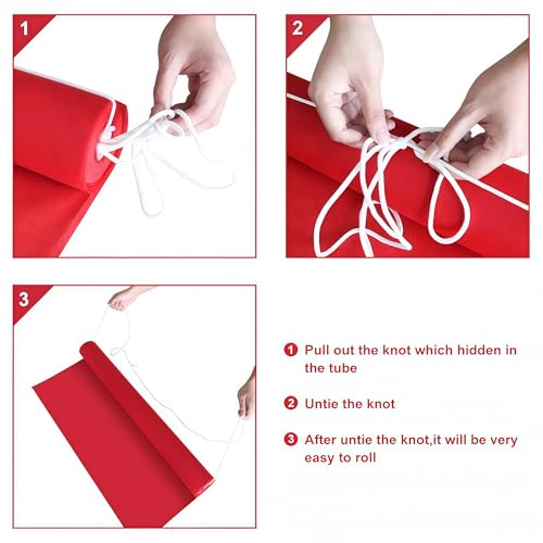Disposable Aisle Runner 3x100 Feet - Red Wedding Carpet with Nails & Adhesive - Round Variation