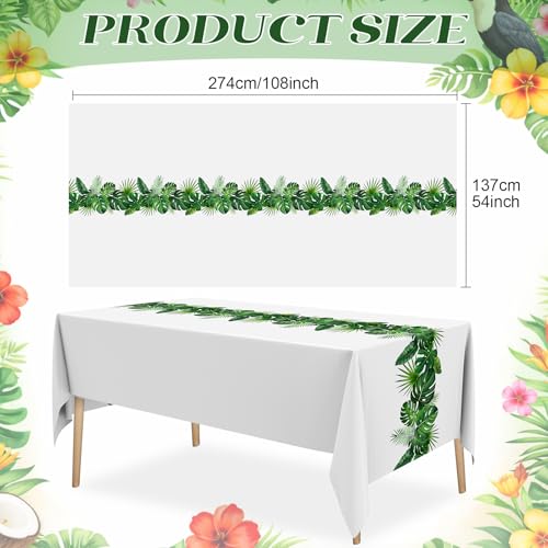 Hawaiian Disposable Plastic Rectangular Tablecloths - Summer Party Decor, 3 Variations