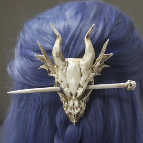 Gothic Dragon Skull Hair Stick - Halloween Cosplay Bone Hairpin for Women