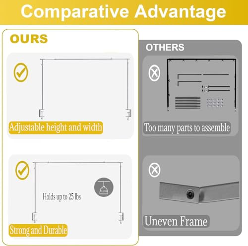 Adjustable Over The Table Rod Stand with Clamps - Silver Gray, 49-102 Inches, Wedding & Party Decoration