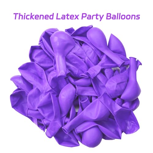 Purple Balloons 12 Inch 100pcs Thick Latex Matte Balloon Set - Purple
