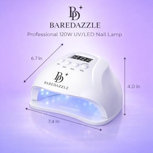 UV LED Nail Lamp with LCD Display 120W for Gel Nails - Hands & Feet