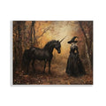 Halloween Gothic Unicorn Wall Plaque - 11x14 Inch Fantasy Wall Art - Autumn Witchcraft Decor
