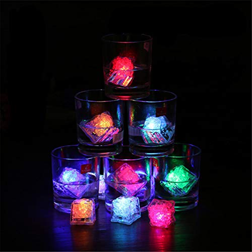 Waterproof LED Ice Cubes 48 Pack MultiColor Light Up Party & Wedding Decorations