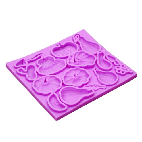 Purple Fall Pumpkin Silicone Mold for Cake Decoration & Candy, 15 Cavities