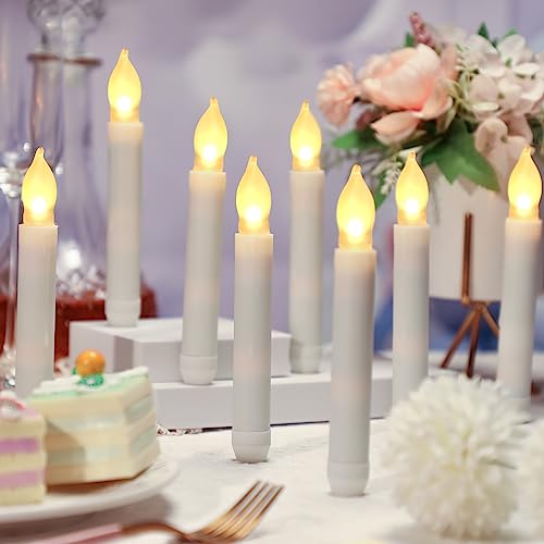 108 Pieces Flameless LED Taper Candles - White, Warm White Light, Safe Home Decor