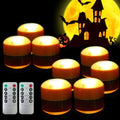 Halloween Battery LED Jack-O-Lantern Pumpkin Lights with Remote Control - Orange, 8 pcs