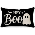 Halloween Throw Pillow Cover 12x20 Inch Black Ghost Decor - Pack of 1