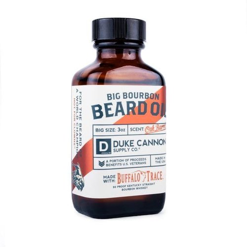 Duke Cannon Big Bourbon Beard Oil - Premium Organic Blend with Apricot Kernel, Argan, and Jojoba Oils, Oak Barrel Scent, 3 oz.