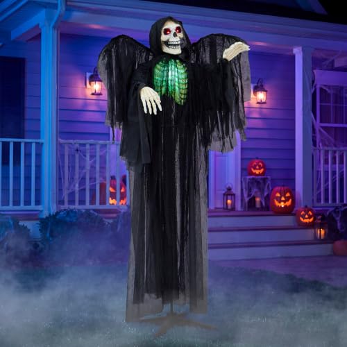 Halloween Animatronic Grim Reaper Life Size with Creepy Sound - Black Variation