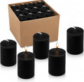 Black Votive Candles 24 Pack - 12 Hour Unscented Tea Lights for Weddings Parties Halloween