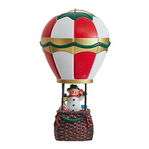 Christmas Snowmen Hot Air Balloon Ornament with LED Light - Festive Holiday Decor