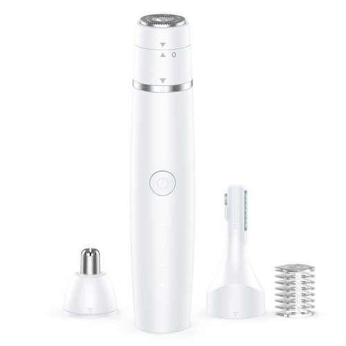 Nose Hair Trimmer for Women & Men, 3-in-1 Facial Hair Remover for Peach Fuzz, Eyebrow Trimmer, Shaper & Shaver, Ear & Face Grooming Kit, USB-C Rechargeable, Painless, Dry Use, Compact & Travel-Ready