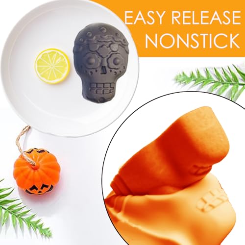 Silicone Skull Cake Molds 2-Pack for Baking & Candy Making - Halloween Decor