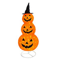 5FT Collapsible Halloween Pumpkin Decoration with Pre-Lit Lights and Metal Stand