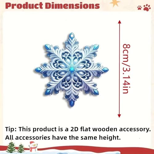 Flowers Double-Sided Wooden Ornaments for Christmas Tree - 20Pcs Holiday Decor with String - Rustic Home Decorations