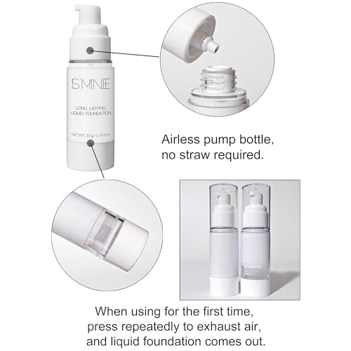 White Liquid Foundation Makeup with Flat Top Kabuki Brush - Face & Body