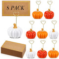 Pumpkin Card Holders Set of 8 - White, Orange, Dark Orange Thanksgiving Decor