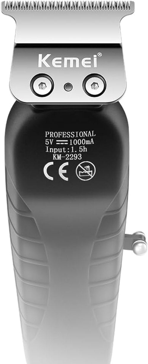 KEMEI 2293 Professional Hair & Beard Trimmer - Cordless Rechargeable Zero Gapped T Blade Clippers