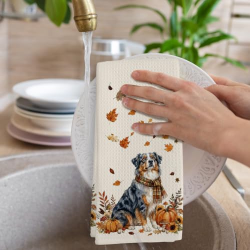 Australian Shepherd Dog Gifts Fall Decor Kitchen Hand Towels 16x24