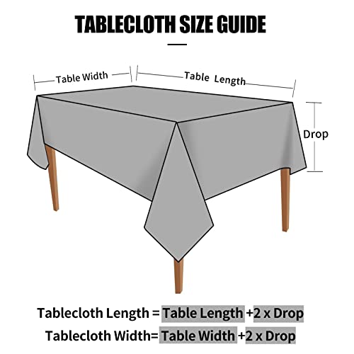 Heavy Duty Waterproof Vinyl Tablecloth - Black 52 x 70 Inch Rectangular