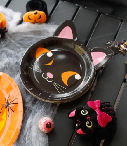 Halloween Paper Plates Bulk Pack - 50 Count Ghost Pumpkin Party Supplies