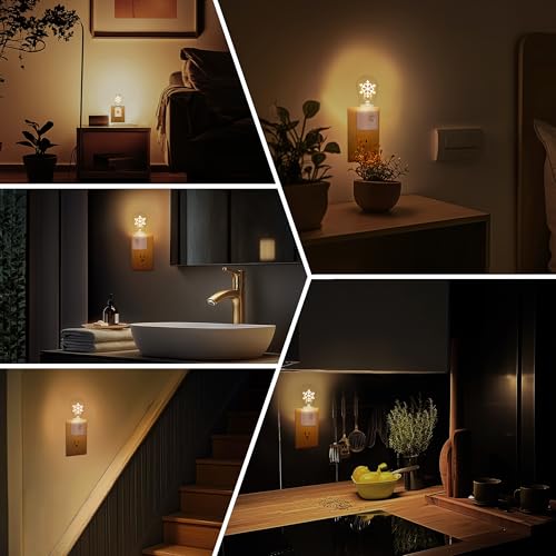 LED Night Light Plug in Motion Sensor Nightlight Snow Variation - 1 Pack