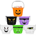 12 Pcs Halloween Plastic Pumpkin Buckets with Handle - Multicolor Kids Trick or Treat Sets