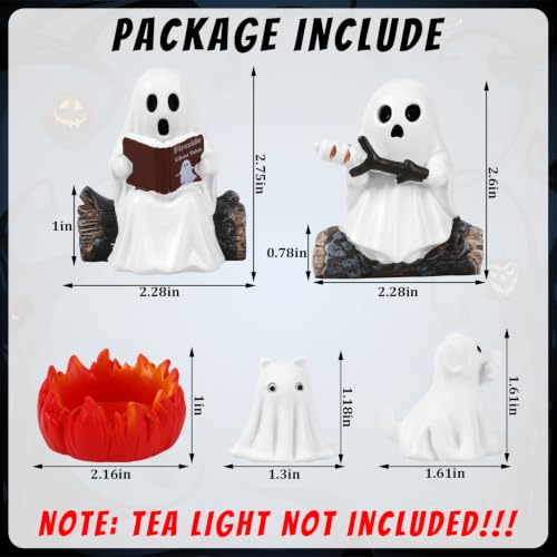 Glow in The Dark Ghost Storytelling Campfire Set - Halloween Decor with Ghost Pets