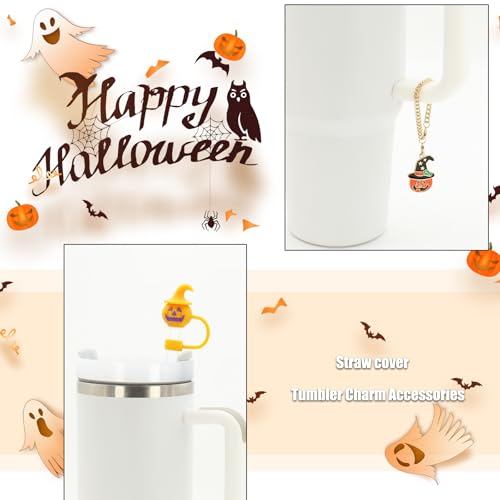 Halloween Series 2 4-Pack Stanley Tumbler Straw Covers & Charm Set - Customizable