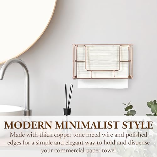 MyGift Copper Wall Mount Paper Towel Dispenser for Z-Fold, C-Fold & Trifold Towels