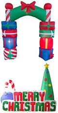 Inflatable Christmas Party Decorations Bundle - Gift Box Arch & Tree Set