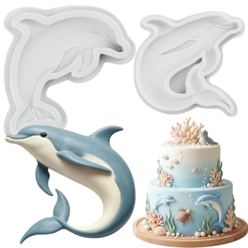 Dolphin Silicone Mold for Cake Decorating and Chocolates - Set of 2