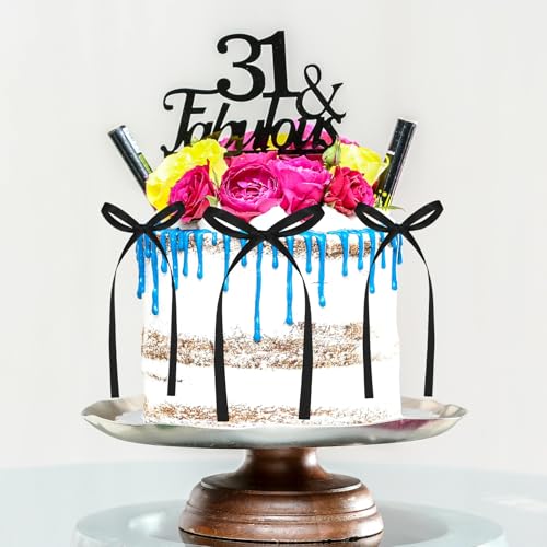 30Pcs Black Ribbon Cake Toppers for Halloween & Party Decorations - Bow Cake Decor