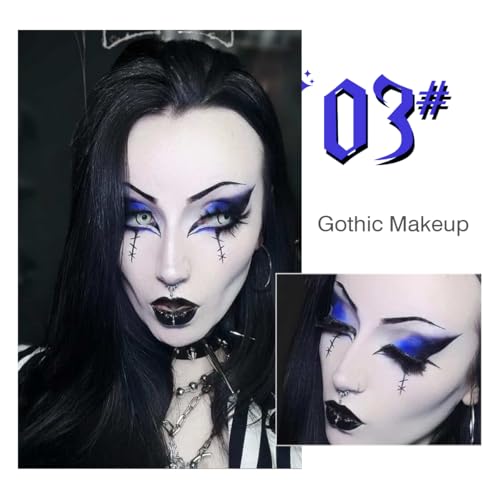 Witch Poison Eyeshadow Palette - Black Blue Purple Goth Makeup, Matte & Shimmer, 6 Colors - Variation #03