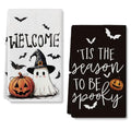 Halloween Kitchen Towels Set - Ghost Pumpkins and Bats Decor, Ultra-Soft & Absorbent