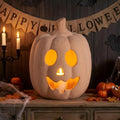 Small Terracotta Pumpkin Halloween Decor - 7.5 Inch Jack O Lantern, Handcrafted Fall Table Accent - Variation of THIS listing