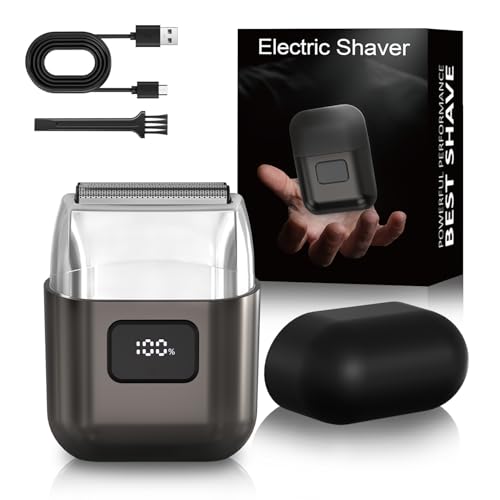 Men's Electric Foil Shaver - Gray, 3 Floating Blades, Compact Travel Razor