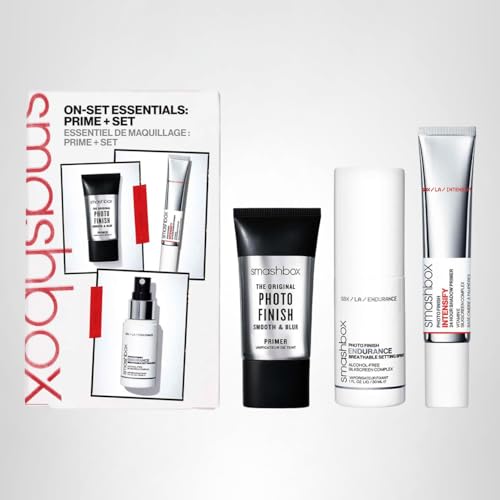 Smashbox On-Set Essentials: Prime + Set Makeup | Trio of Essentials Gift Set Including Primers + Setting Spray for On The Go