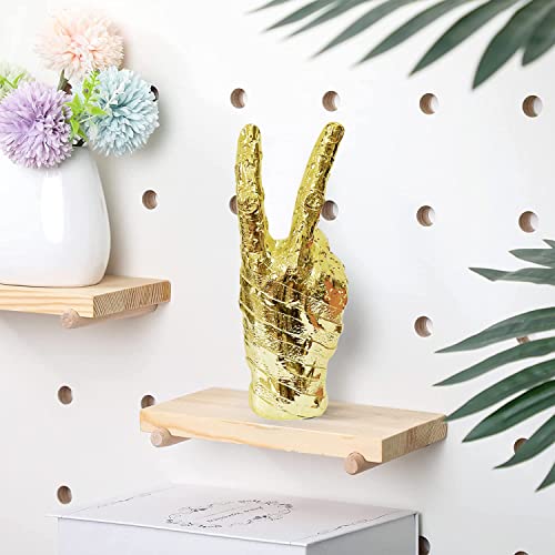 Silver Hand Gesture Desk Statue - Funny Finger Sculpture for Halloween Prank - Yeah-Gold