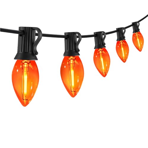 25FT Orange LED Halloween String Lights Waterproof Outdoor - Connectable