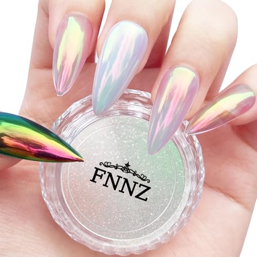 FNNZ Unicorn Chrome Nail Powder Aurora Mirror Effect - Romantic Jardin