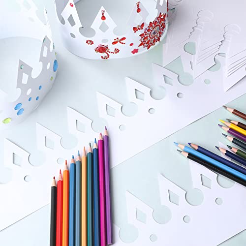 Kids White Paper Crowns for DIY Party Hats - 200 Pack