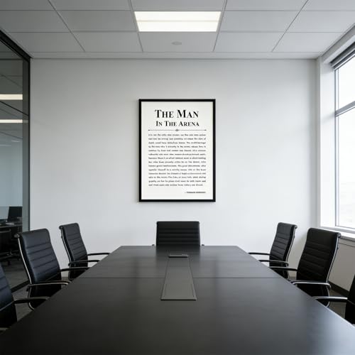 White Framed Inspirational Canvas Wall Art - Motivational Quote Poster for Office & Home 16x24 in
